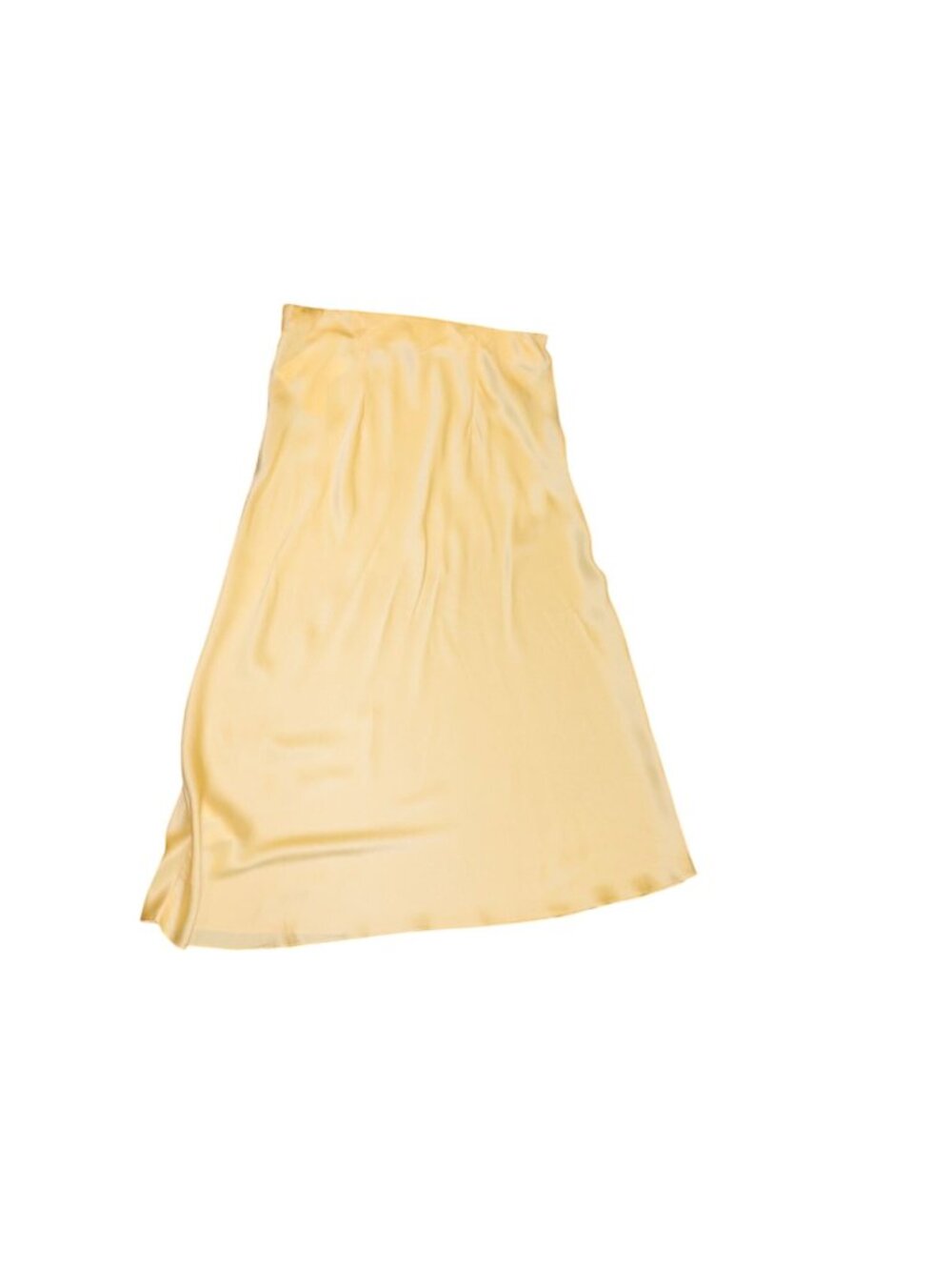 Quince Womens Yellow Silk Midi Skirt, Small NWT
